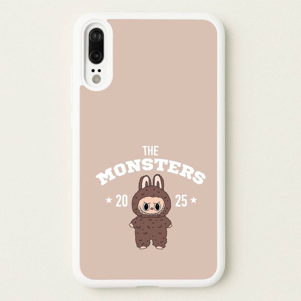 Cute Monster 2025 Biege  - Plushy Phone Case for Huawei P20