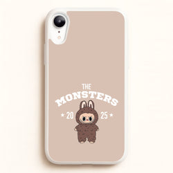 Cute Monster 2025 Biege  - Plushy Phone Case for iPhone XR