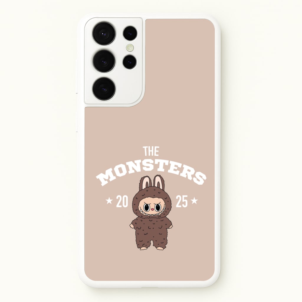 Cute Monster 2025 Biege  - Plushy Phone Case for Galaxy S21 Ultra