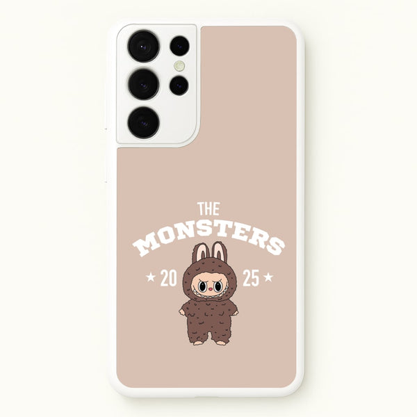 Cute Monster 2025 Biege  - Plushy Phone Case for Galaxy S21 Ultra