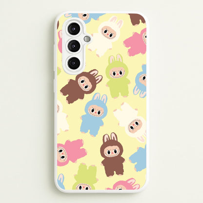 Colourful Little Monsters Pattern  - Plushy Phone Case for Galaxy A14