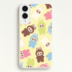 Colourful Little Monsters Pattern  - Plushy Phone Case for Galaxy S25 Edge