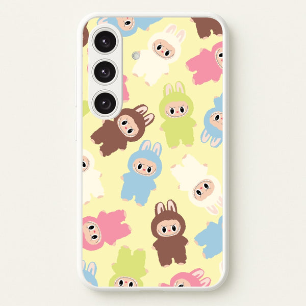 Colourful Little Monsters Pattern  - Plushy Phone Case for Galaxy S24 Plus