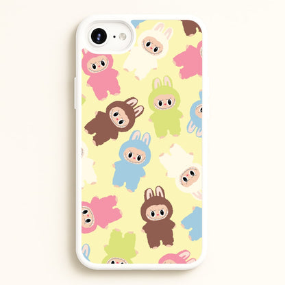Colourful Little Monsters Pattern  - Plushy Phone Case for iPhone 6 Plus / 7 Plus / 8 Plus
