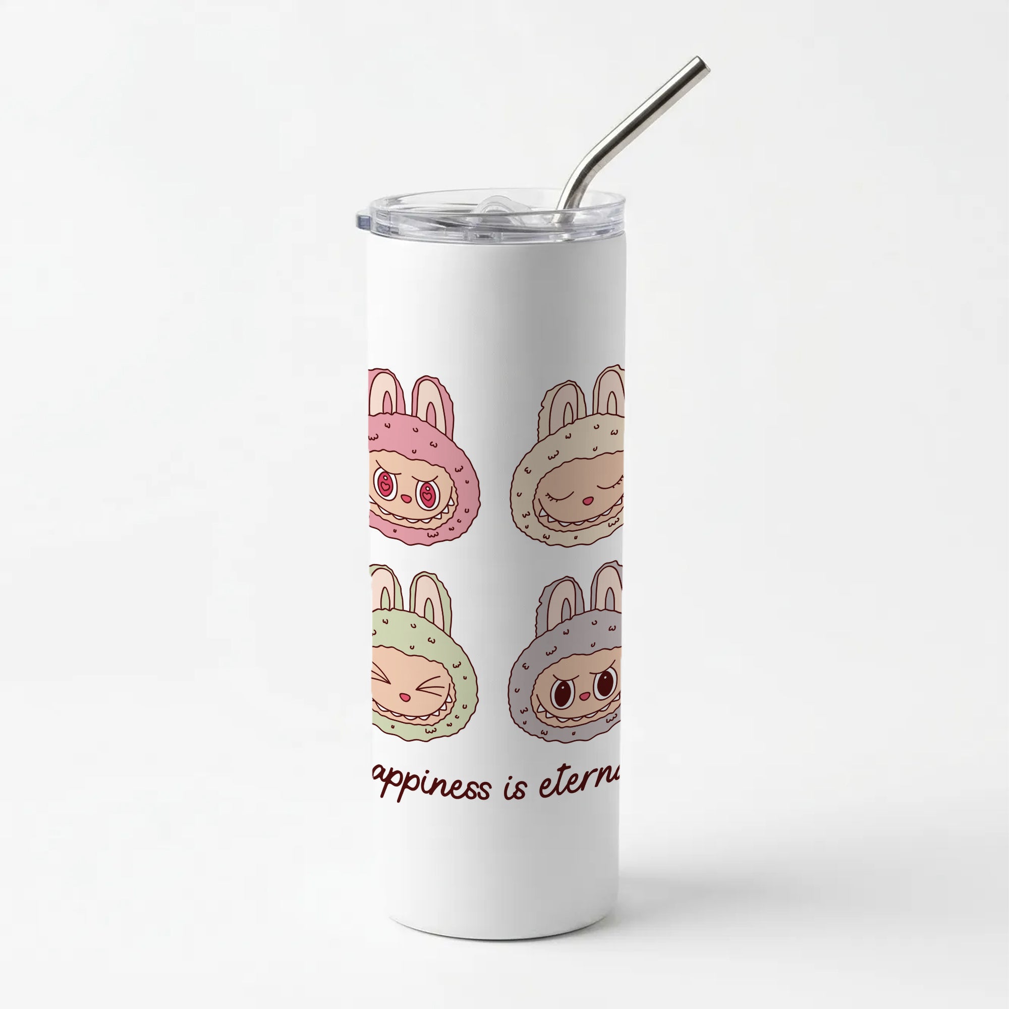 Happiness Is Eternal Monsters Skinny Tumbler