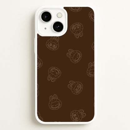 Monsters Outline Pattern I  - Plushy Phone Case for iPhone 13 Mini