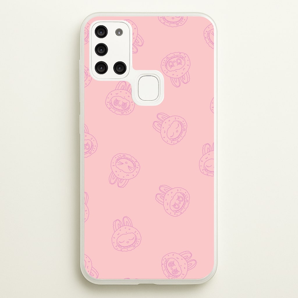 Monsters Outline Pattern II  - Plushy Phone Case for Galaxy A21s