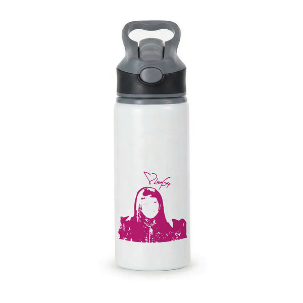 Pink Gaga Silhouette  Active Water Bottle - Black