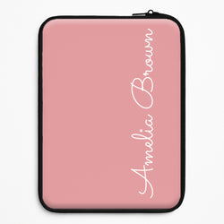 Dust Pink Personalised Laptop Sleeve