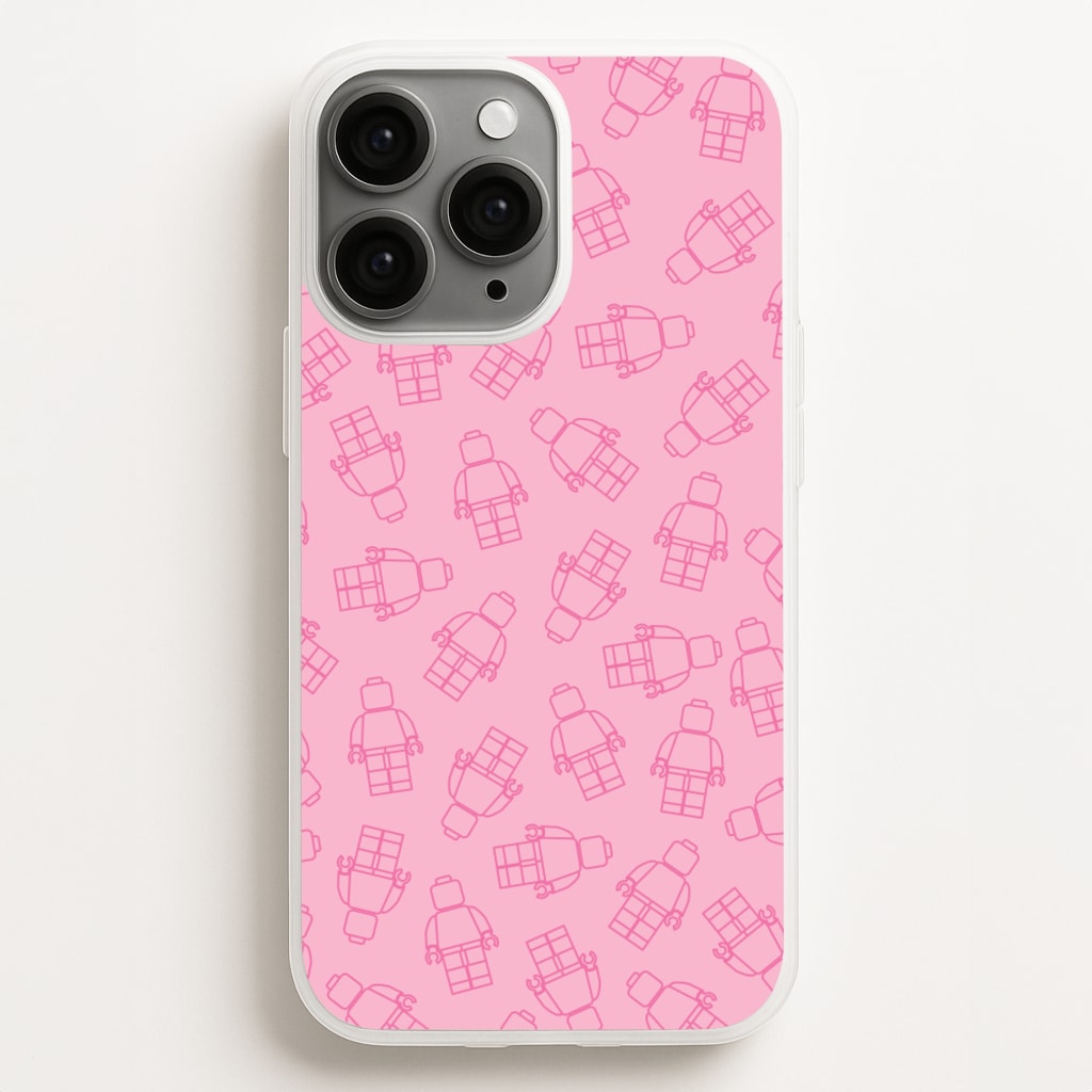 Bricks Figures Pattern Pink Phone Case