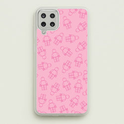 Bricks Figures Pattern Pink  - Bricks Phone Case for Galaxy A12