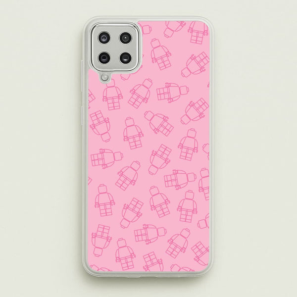 Bricks Figures Pattern Pink  - Bricks Phone Case for Galaxy A12