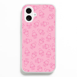 Bricks Figures Pattern Pink  - Bricks Phone Case for iPhone 16 Plus