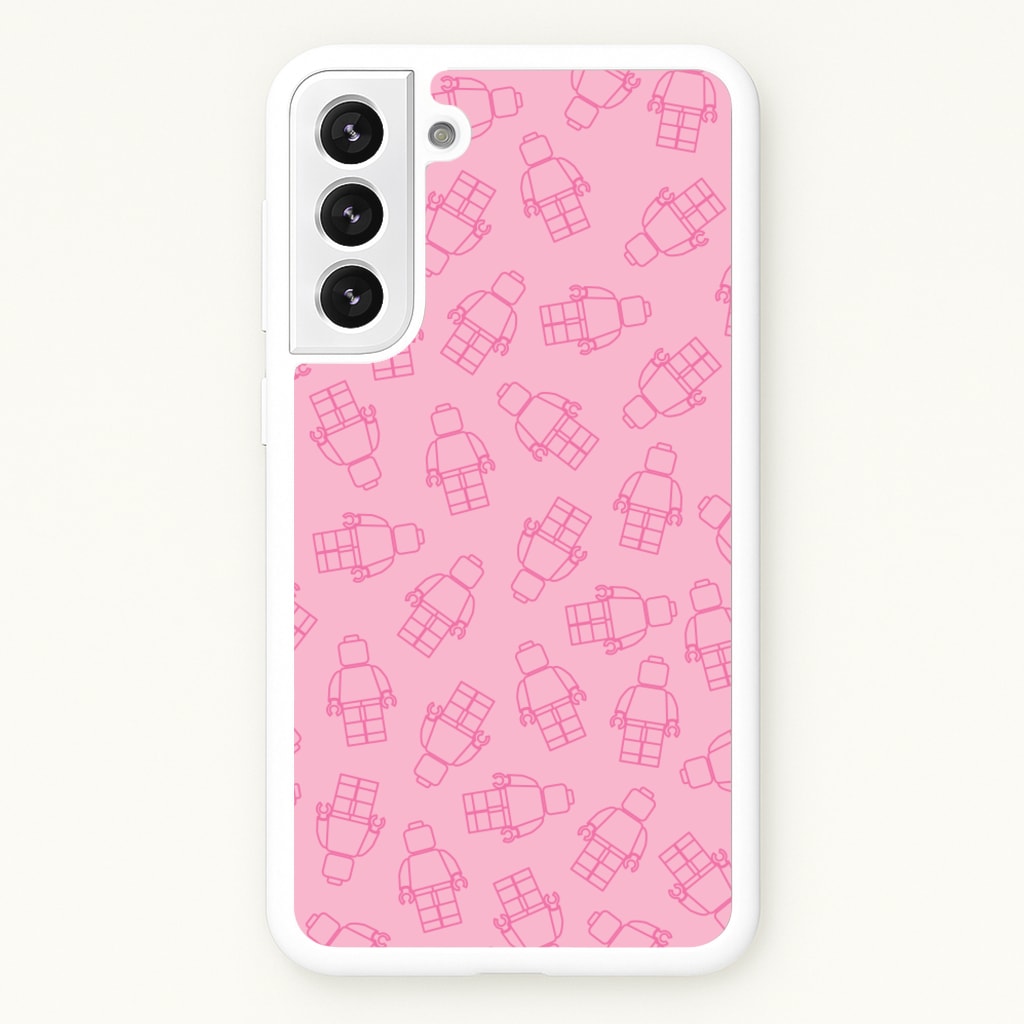 Bricks Figures Pattern Pink  - Bricks Phone Case for Galaxy S22 Plus