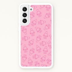 Bricks Figures Pattern Pink  - Bricks Phone Case for Galaxy S22 Plus