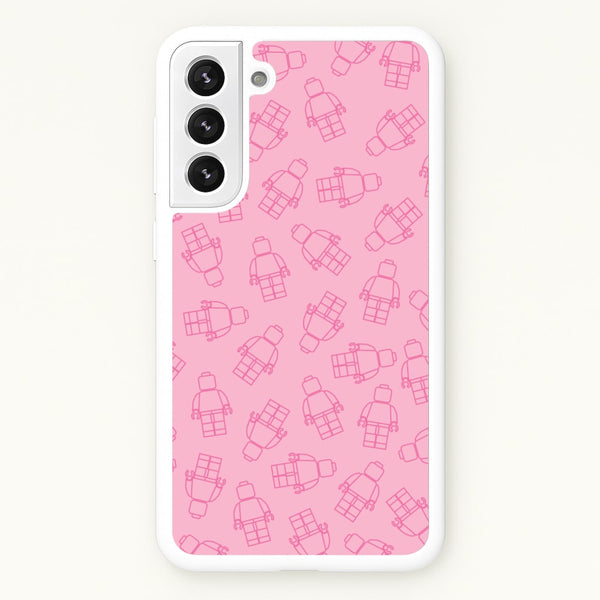Bricks Figures Pattern Pink  - Bricks Phone Case for Galaxy S22 Plus