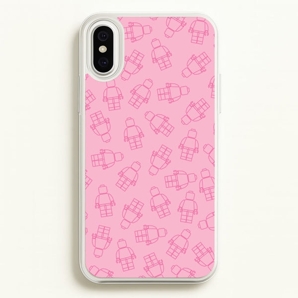 Bricks Figures Pattern Pink  - Bricks Phone Case for iPhone XS Max