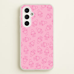 Bricks Figures Pattern Pink  - Bricks Phone Case for Galaxy A54
