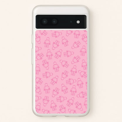 Bricks Figures Pattern Pink  - Bricks Phone Case for Google Pixel 7