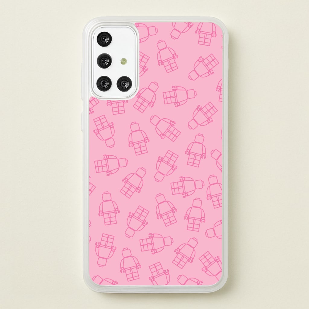 Bricks Figures Pattern Pink  - Bricks Phone Case for Galaxy A71
