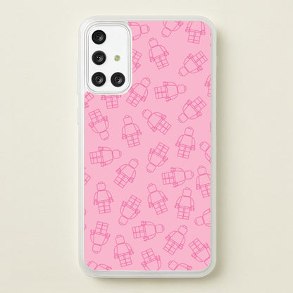 Bricks Figures Pattern Pink  - Bricks Phone Case for Galaxy A71