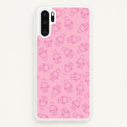 Bricks Figures Pattern Pink  - Bricks Phone Case for Huawei P30 Pro