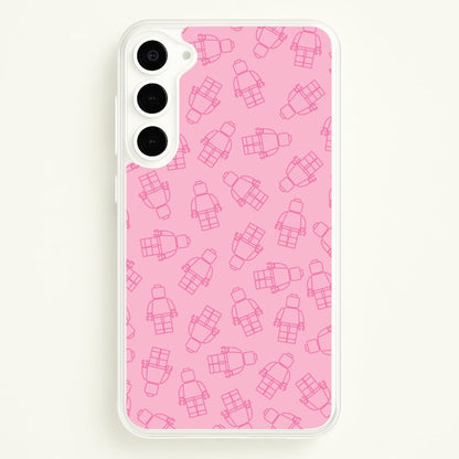 Bricks Figures Pattern Pink  - Bricks Phone Case for Galaxy S23 Plus
