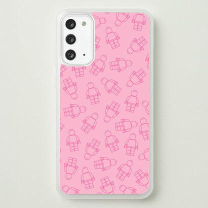 Bricks Figures Pattern Pink  - Bricks Phone Case for Galaxy Note 20