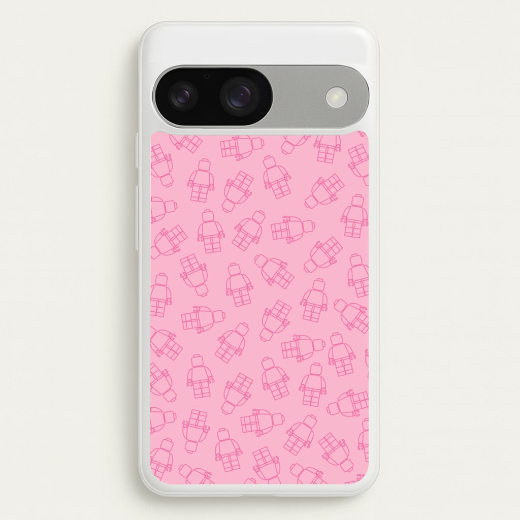 Bricks Figures Pattern Pink  - Bricks Phone Case for Google Pixel 9 / 9 Pro