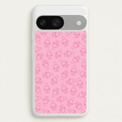 Bricks Figures Pattern Pink  - Bricks Phone Case for Google Pixel 9 / 9 Pro