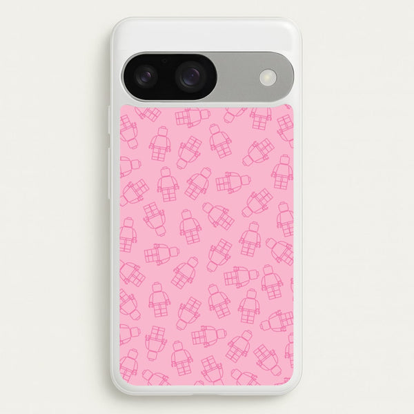 Bricks Figures Pattern Pink  - Bricks Phone Case for Google Pixel 9 / 9 Pro