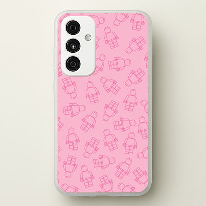 Bricks Figures Pattern Pink  - Bricks Phone Case for Galaxy A55