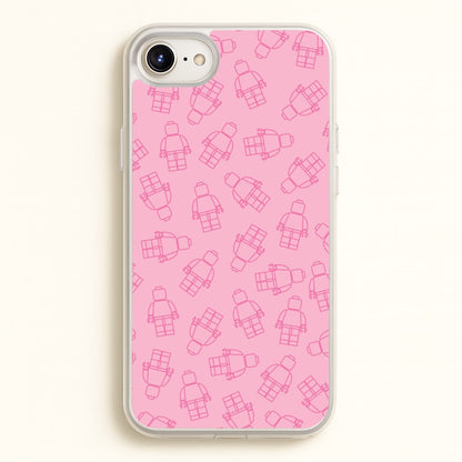 Bricks Figures Pattern Pink  - Bricks Phone Case for iPhone 6 Plus / 7 Plus / 8 Plus