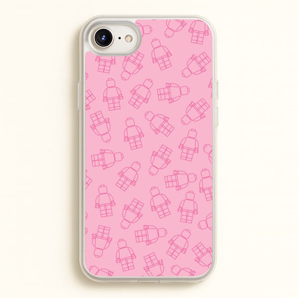 Bricks Figures Pattern Pink  - Bricks Phone Case for iPhone 6 / 7 / 8 / SE