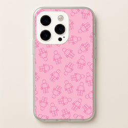 Bricks Figures Pattern Pink  - Bricks Phone Case for iPhone 14 Pro Max