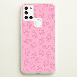 Bricks Figures Pattern Pink  - Bricks Phone Case for Galaxy A21s