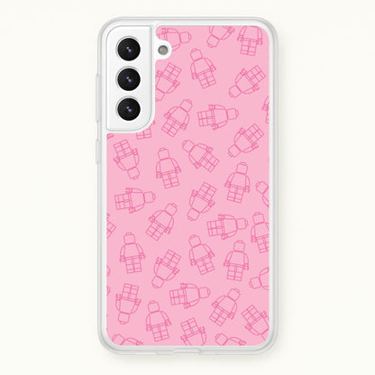 Bricks Figures Pattern Pink  - Bricks Phone Case for Galaxy S21FE