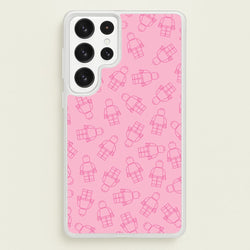 Bricks Figures Pattern Pink  - Bricks Phone Case for Galaxy S22 Ultra