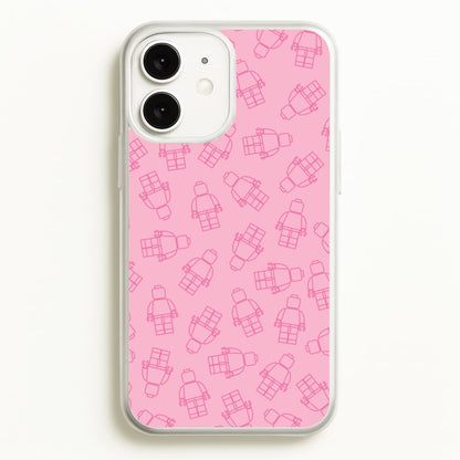 Bricks Figures Pattern Pink  - Bricks Phone Case for iPhone 11
