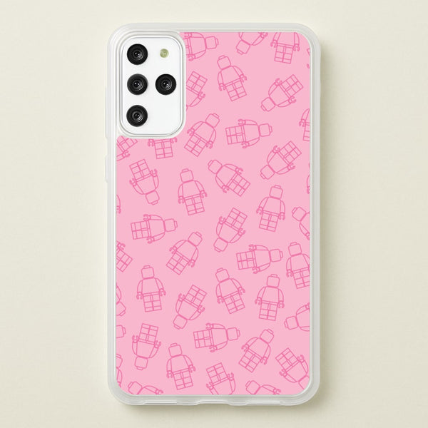 Bricks Figures Pattern Pink  - Bricks Phone Case for Galaxy S20 Plus