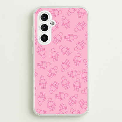 Bricks Figures Pattern Pink  - Bricks Phone Case for Galaxy A14