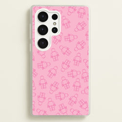 Bricks Figures Pattern Pink  - Bricks Phone Case for Galaxy S25 Ultra
