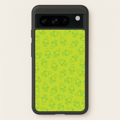 Bricks Figures Pattern Green  - Bricks Phone Case for Google Pixel 8 Pro