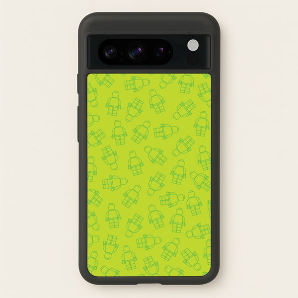 Bricks Figures Pattern Green  - Bricks Phone Case for Google Pixel 8 Pro