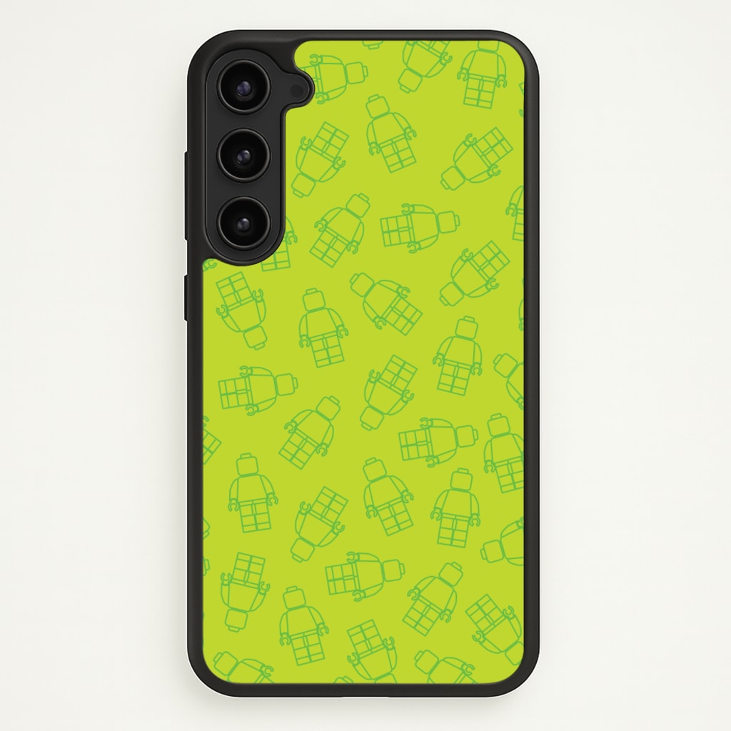 Bricks Figures Pattern Green  - Bricks Phone Case for Galaxy S23 Plus