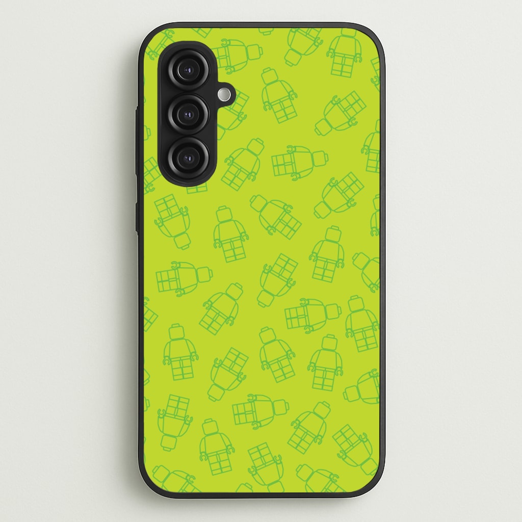 Bricks Figures Pattern Green  - Bricks Phone Case for Galaxy S23FE