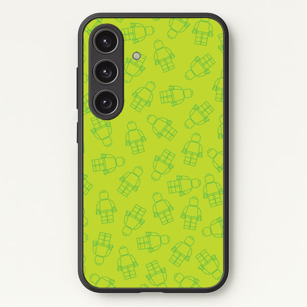 Bricks Figures Pattern Green  - Bricks Phone Case for Galaxy S25