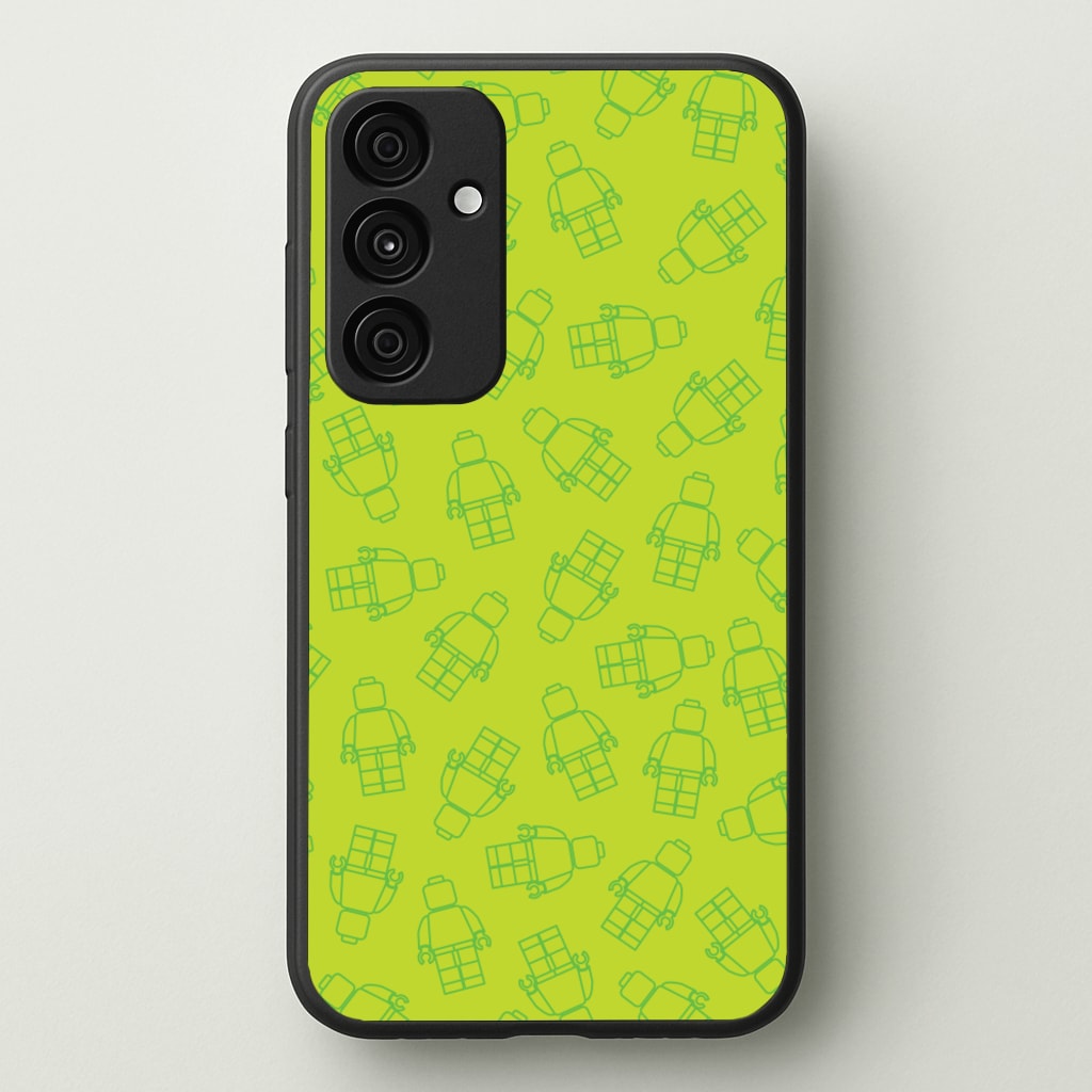 Bricks Figures Pattern Green  - Bricks Phone Case for Galaxy A55
