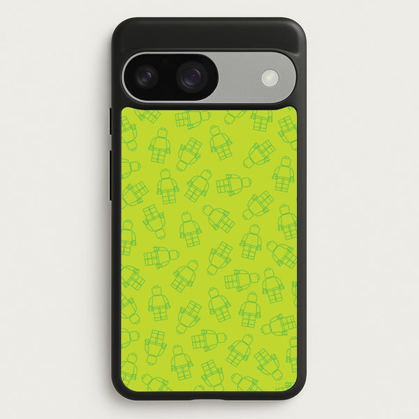 Bricks Figures Pattern Green  - Bricks Phone Case for Google Pixel 9 / 9 Pro