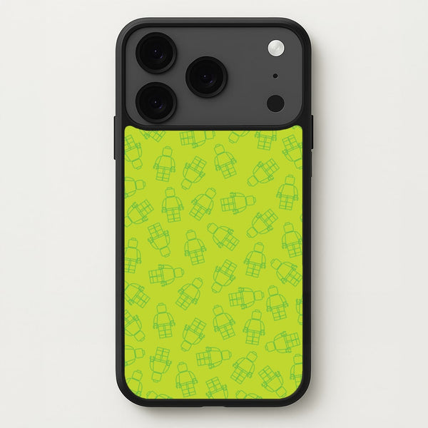 Bricks Figures Pattern Green Phone Case for iPhone 17 Pro